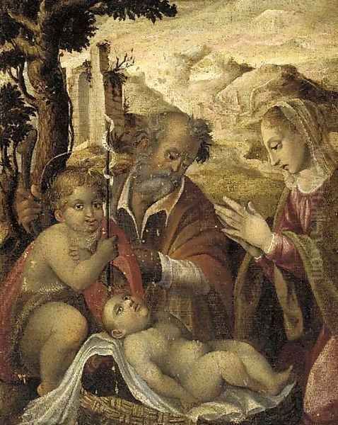 The Holy Family with the Infant Saint John the Baptist Oil Painting by Jan Van Scorel