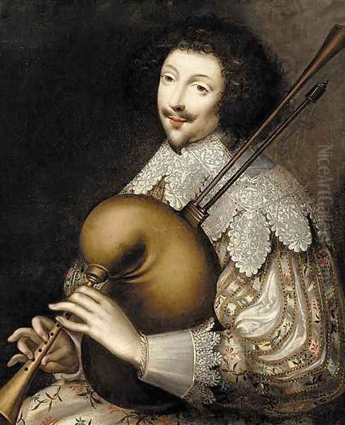 Portrait of a musician Oil Painting by Anglo-Dutch School