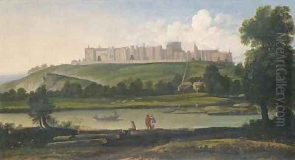 View Of The North Front Of Windsor Castle Oil Painting by Anglo-Dutch School