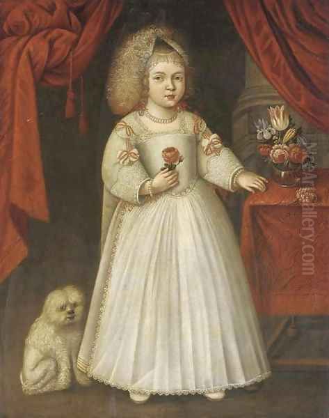 Portrait of a young girl Oil Painting by Anglo-Dutch School