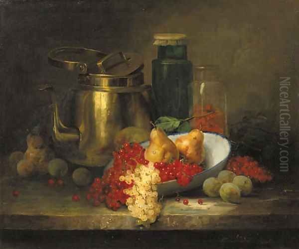 Still life with a copper kettle Oil Painting by European School