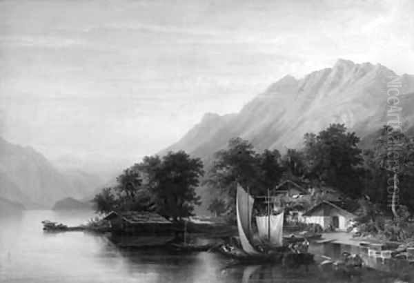 Vierwaldstttersee Oil Painting by Hermann Ludwig Seefisch