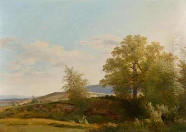 Landscape Near Geneva. 1810 - 1820. Oil Painting by Wolfgang-Adam Toepffer