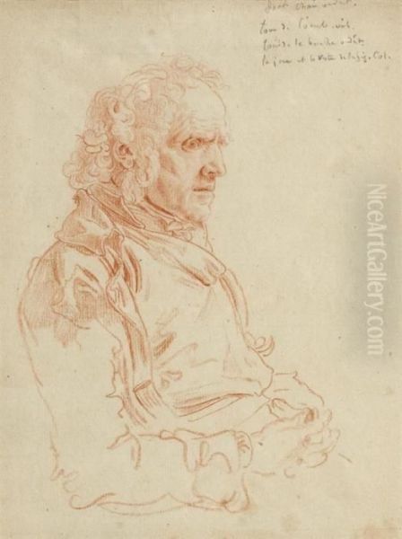 Study For A Male Portrait. 
Drawing In Red Chalk. Old Frenchinscription In Pencil(indistinct) On 
Upper Right. Verso: Oldattribution To A.w.toepffer And Old Inscription: 
Edmond Bardeheritage De Mere, On Back. Oil Painting by Wolfgang-Adam Toepffer