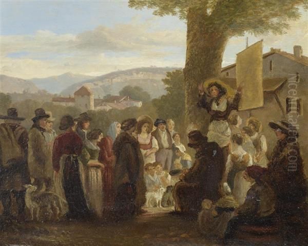 Die Ausruferin. 1843. Oil Painting by Wolfgang-Adam Toepffer