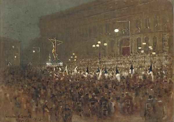 A religious procession, Seville Oil Painting by Garden Grant Smith