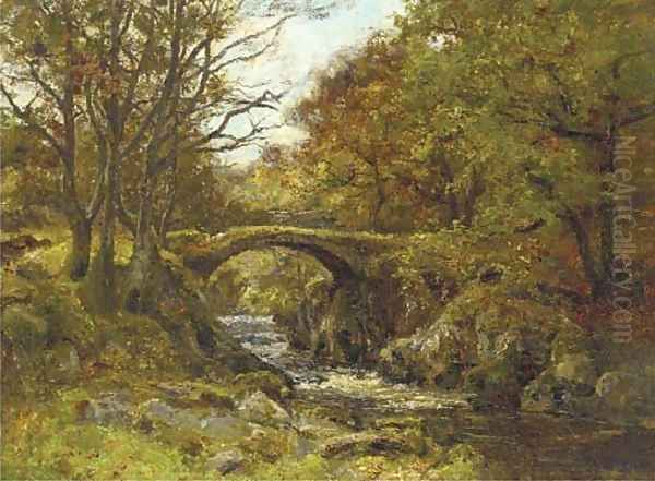 A bridge over a rocky stream Oil Painting by Richard Gay Somerset