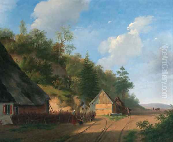 The forester's house Oil Painting by Andreas Schelfhout