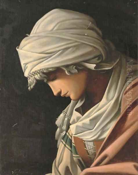 Portrait of an Ottoman, bust-length, in profile Oil Painting by Baldassar Schidone