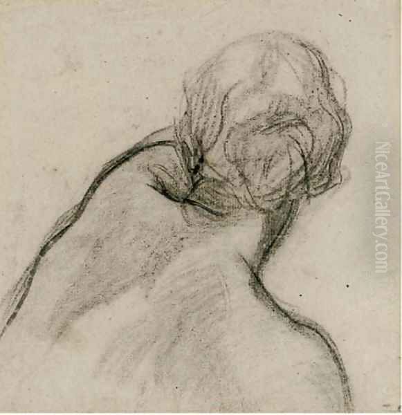 Study of a young woman observed from behind Oil Painting by Charles Haslewood Shannon