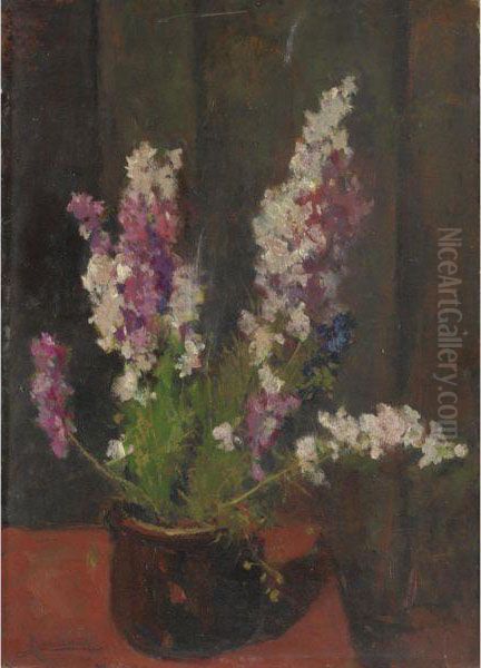 Natura Morta Con Vaso Di Fiori Oil Painting by Ludovico Tommasi