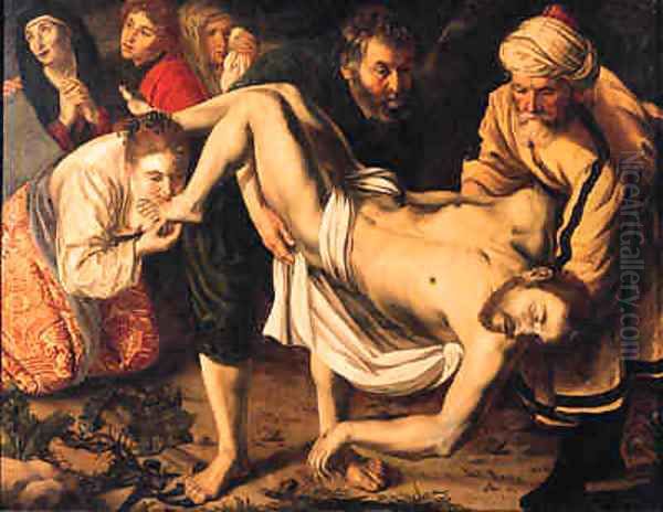 The Entombment Oil Painting by Jan Woutersz. Stap