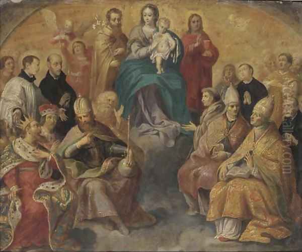 The Virgin and Child in Glory with attendant Saints Oil Painting by Peeter Sion