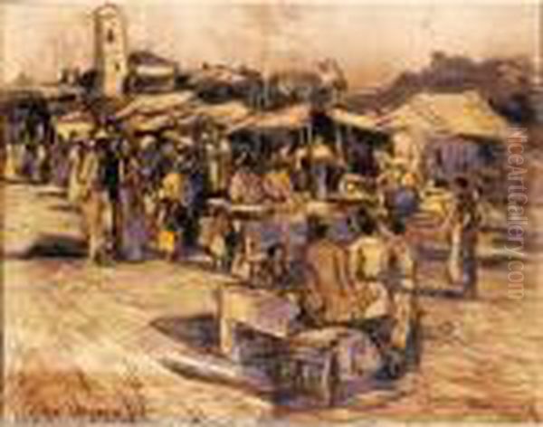 Fiera All'impruneta Oil Painting by Ludovico Tommasi