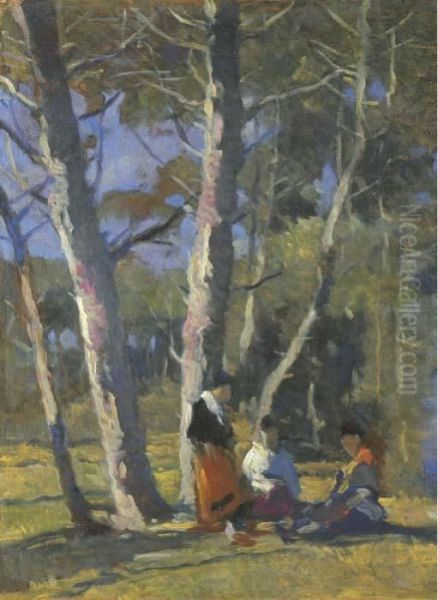 Sosta Sotto Gli Alberi Oil Painting by Ludovico Tommasi