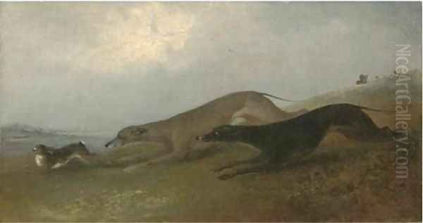 Hare coursing Oil Painting by Samuel Spode