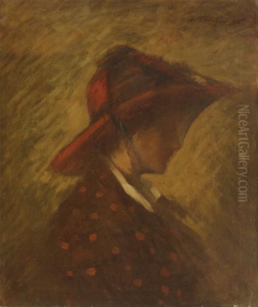 Veiled Lady Oil Painting by Nicolae Tonitza