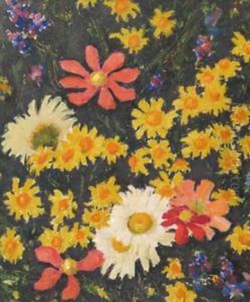 Filed Flowers Oil Painting by Nicolae Tonitza