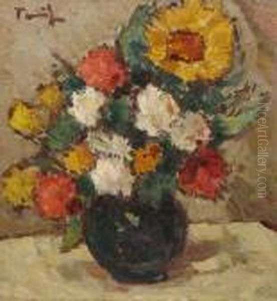 Buchet De Flori Oil Painting by Nicolae Tonitza