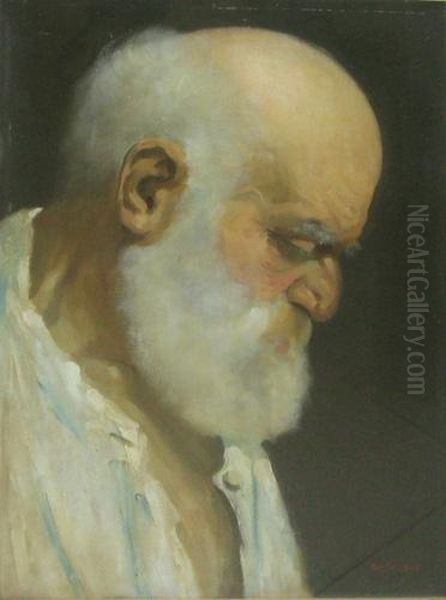 Portretde Batrn Oil Painting by Nicolae Tonitza