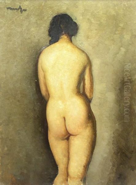 Nude Seen From The Back Oil Painting by Nicolae Tonitza