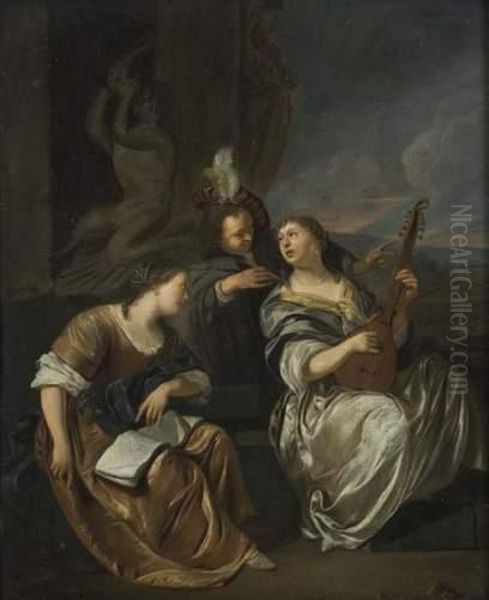 Scene De Concert Devant Un Portique Classique Oil Painting by Jacob Van Toorenvliet