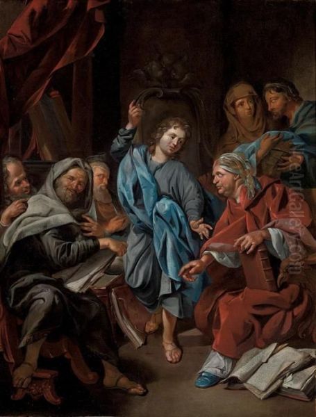 Christ Among The Doctors Oil Painting by Jacob Van Toorenvliet