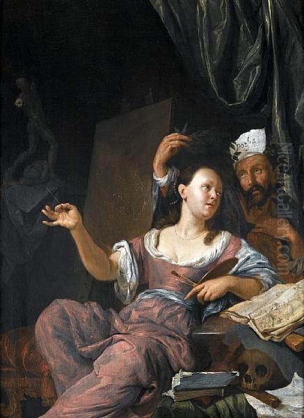 An Allegory Of Painting Crowned By Poetry Oil Painting by Jacob Van Toorenvliet