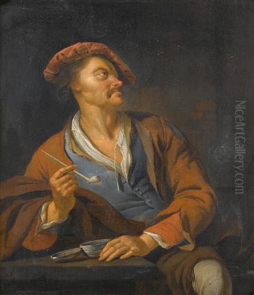 The Pipe Smoker Oil Painting by Jacob Van Toorenvliet