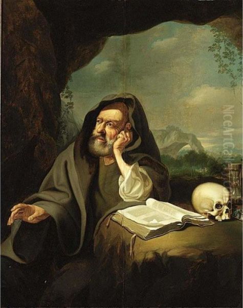 St. Jerome In Penitence Oil Painting by Jacob Van Toorenvliet