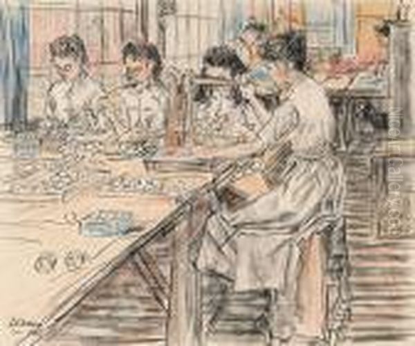 Candle Factory In Gouda Oil Painting by Jan Toorop