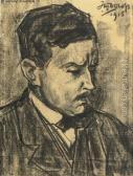 Portrait Of Willy Sluiter Oil Painting by Jan Toorop