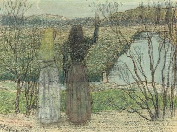 Avondstemming Oil Painting by Jan Toorop