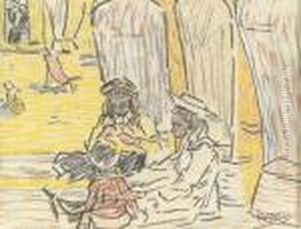 Children On The Beach Oil Painting by Jan Toorop