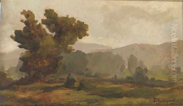 A landscape sketch with trees; with two further similar by Chilean School