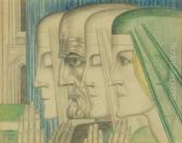 Attributed To. Gebed Oil Painting by Jan Toorop