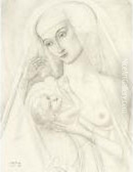 Madonna And Child Oil Painting by Jan Toorop