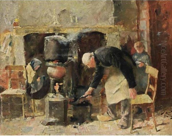 Preparing The Meal by Jan Toorop