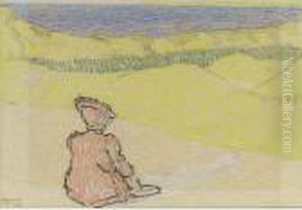 Tiene Kijkt Uit Over De Duinen Oil Painting by Jan Toorop