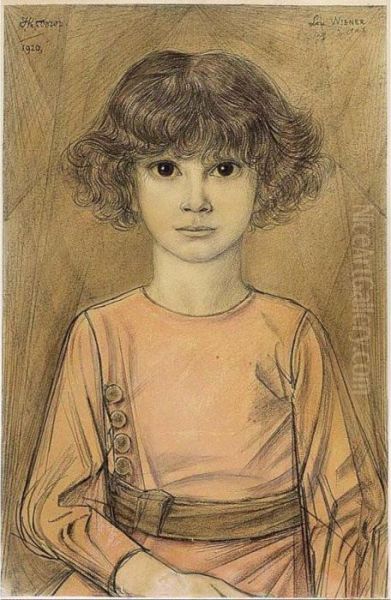 Portret Van Lou Wiener Oil Painting by Jan Toorop