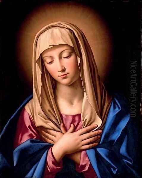 The Madonna in prayer Oil Painting by Giovanni Battista Salvi, Il Sassoferrato