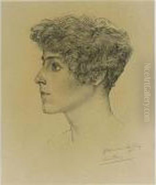 Vrouwen Portret Oil Painting by Jan Toorop