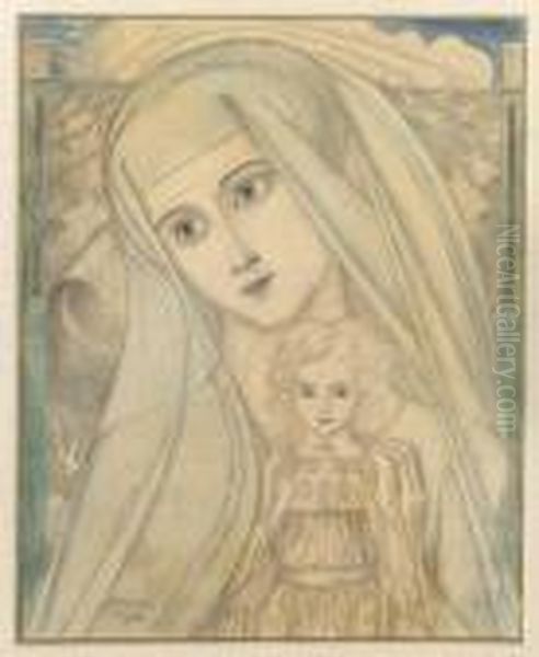 Madonna And Child Oil Painting by Jan Toorop