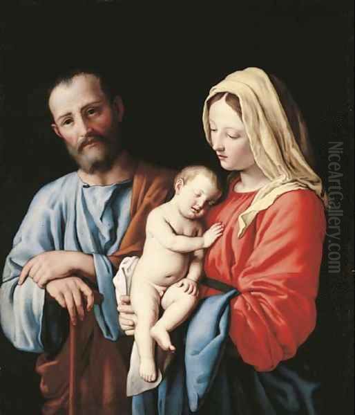 The Holy Family 3 Oil Painting by Giovanni Battista Salvi, Il Sassoferrato