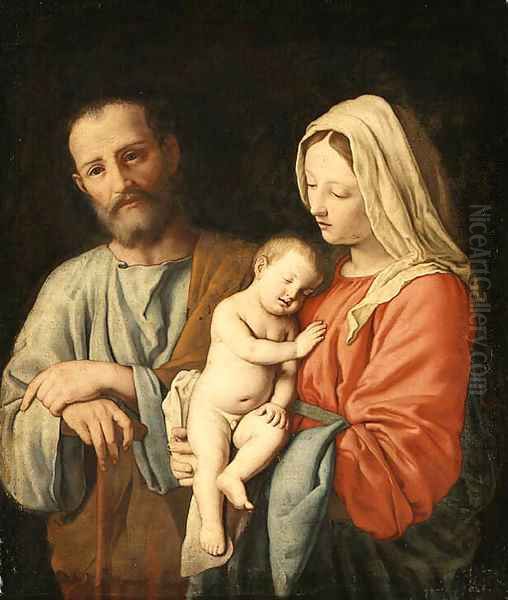 The Holy Family Oil Painting by Giovanni Battista Salvi, Il Sassoferrato