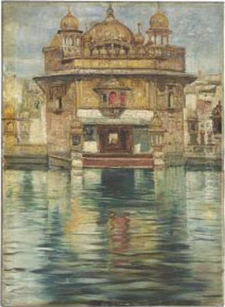 The Golden Temple Oil Painting by Gyula Tornai