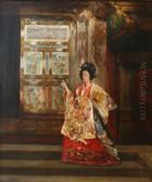 Nikko Oil Painting by Gyula Tornai