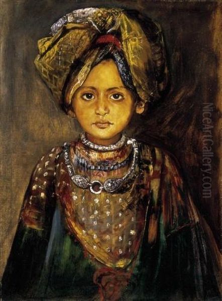 The Small Maharaja Oil Painting by Gyula Tornai