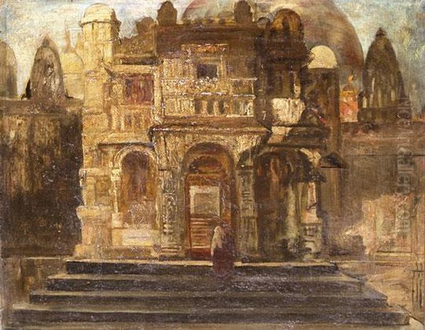 Keleti Utcareszlet Oil Painting by Gyula Tornai