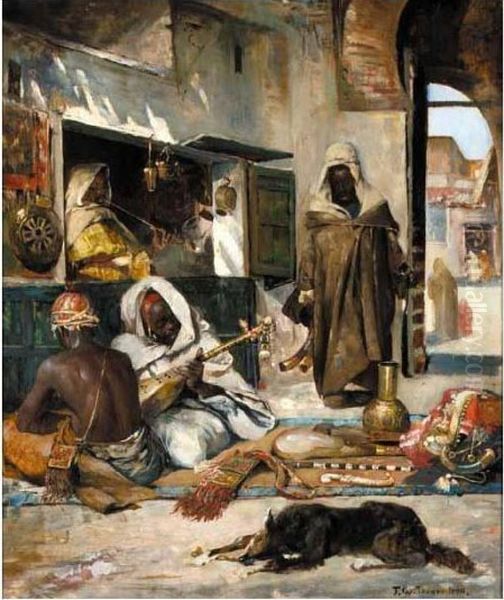 The Merchant Of Tangiers Oil Painting by Gyula Tornai